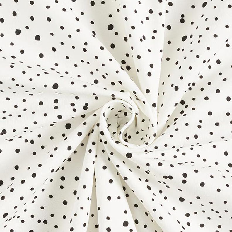 Cotton jersey irregular dots – white,  image number 3