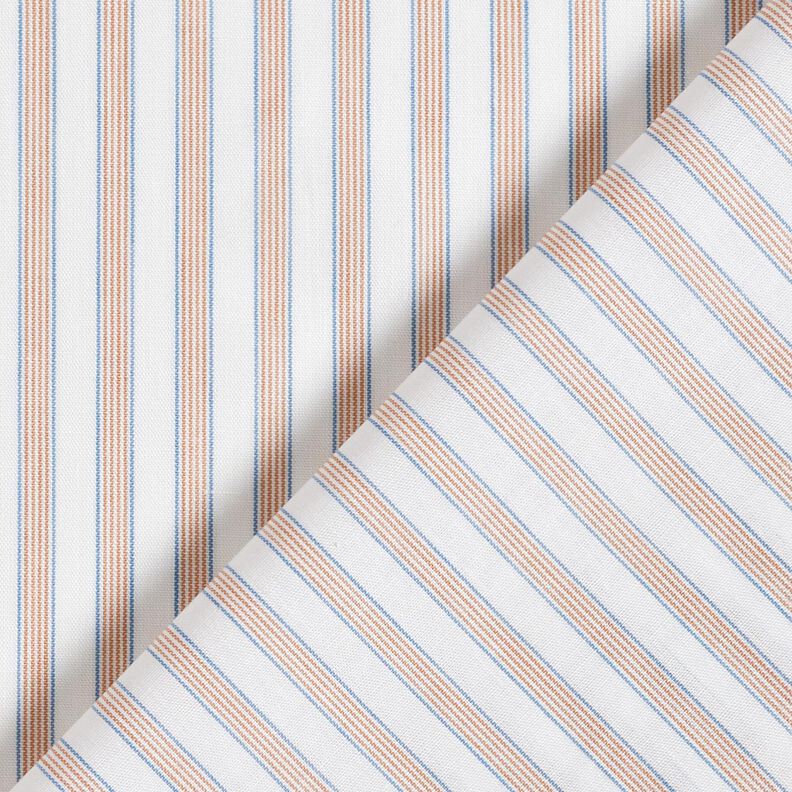 Bi-colour stripes cotton fabric – offwhite/apricot,  image number 4