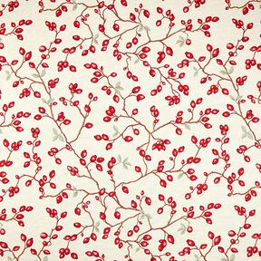 Decor Fabric Tapestry Fabric Rosehips – light beige/red, 