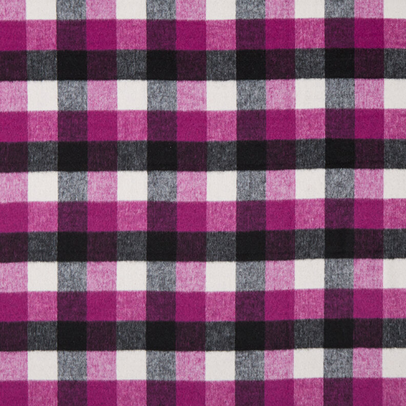 checked new wool blend coat fabric – grape,  image number 1