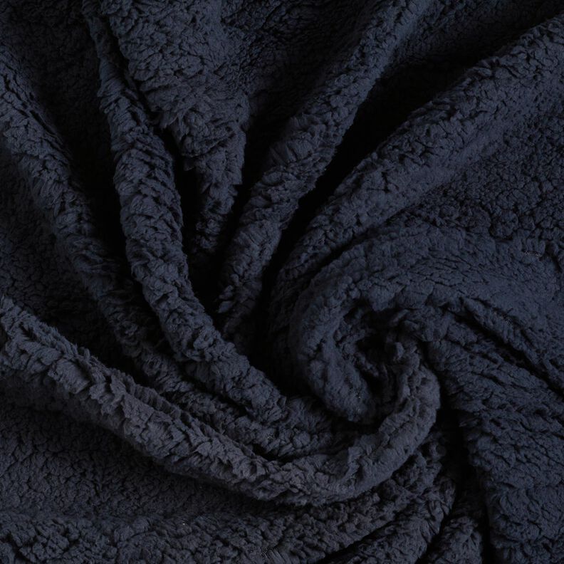 cuddly teddy fur fabric – blue-black,  image number 3