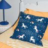 Decor Fabric Glow in the dark dancing unicorns – ocean blue/pink,  thumbnail number 7