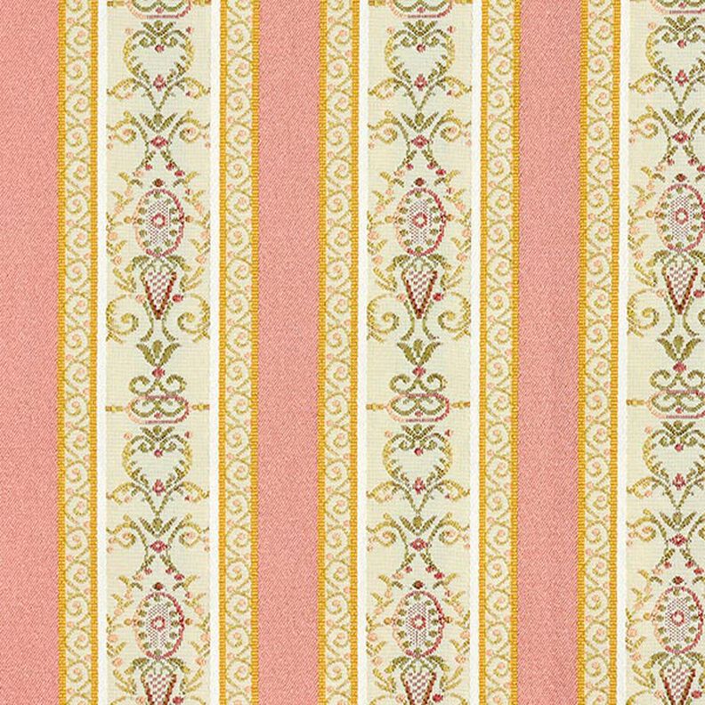 Biedermeier Stripes Jacquard Furnishing Fabric – cream/dusky pink,  image number 1