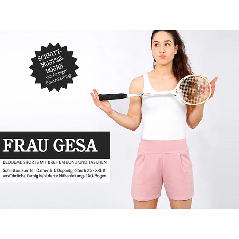 FRAU GESA - comfortable shorts with a wide waistband, Studio Schnittreif  | XS -  XXL,  image number 1