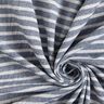Linen look wide stripes cotton fabric – white/navy blue,  thumbnail number 3