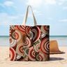 Decor Fabric Tapestry Fabric abstract semicircles – terracotta/green,  thumbnail number 8