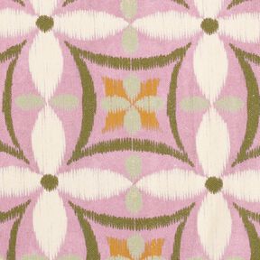 Decor Fabric Canvas Embroidery look large – pastel violet/light beige, 
