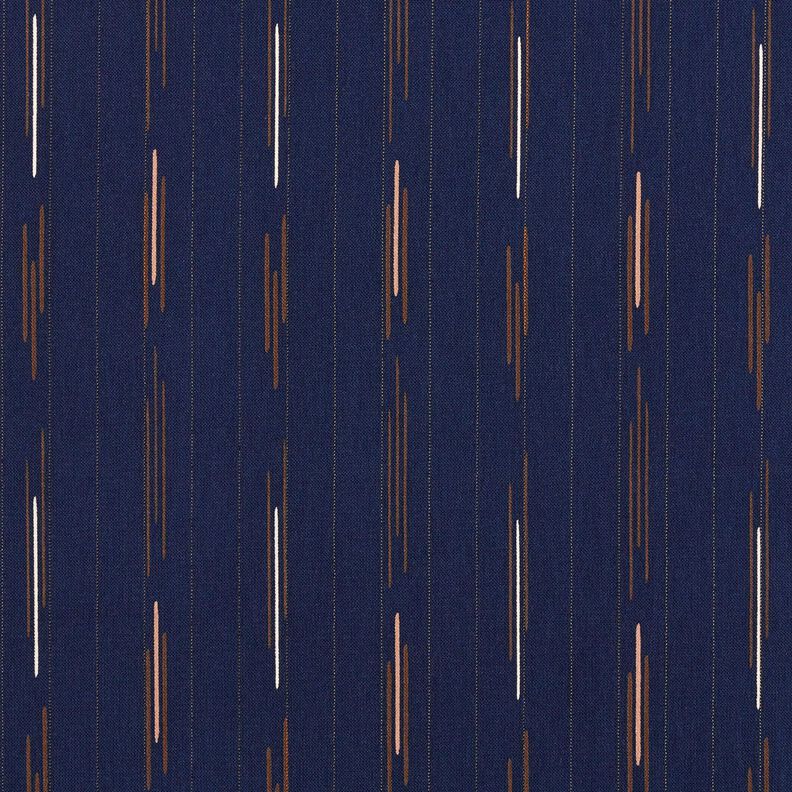 Glitter pinstripes blouse fabric – navy blue,  image number 1