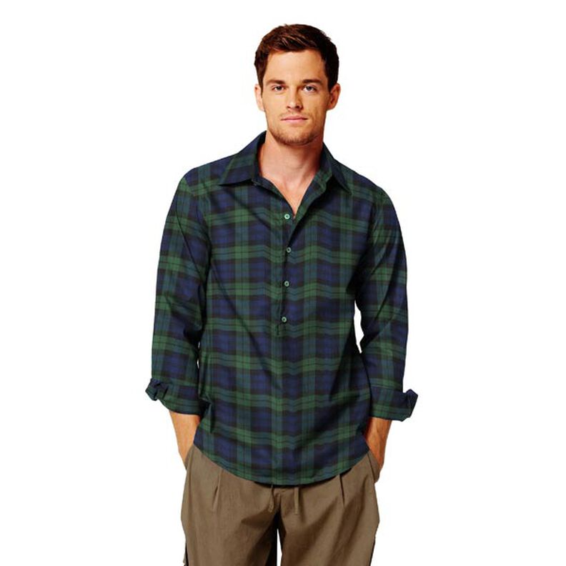 Stretch Tartan – navy/green,  image number 4