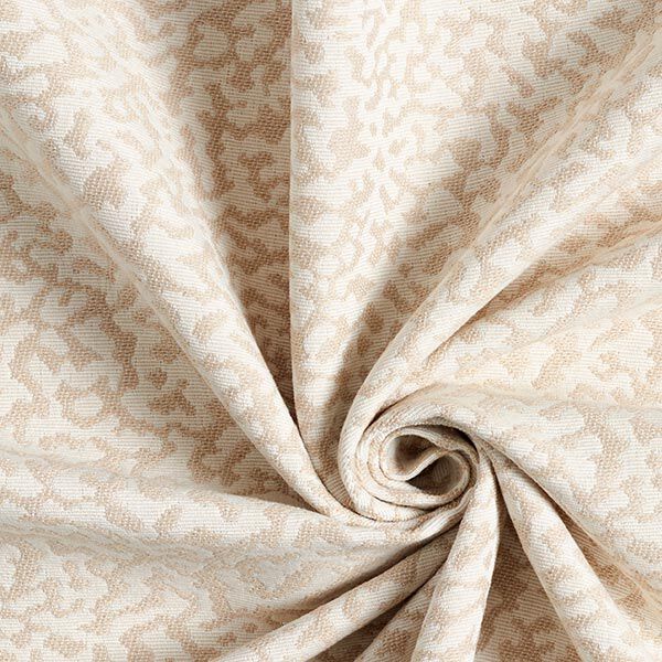 Large Abstract Leopard Print Jacquard Furnishing Fabric – cream/beige,  image number 3