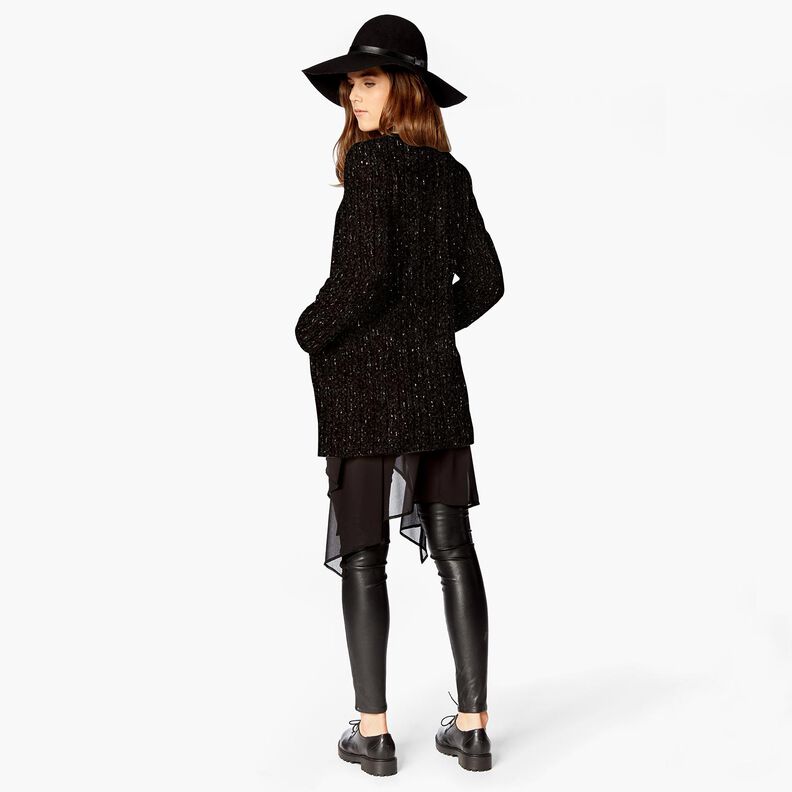 Chenille Knit Jacquard Glitter – black/metallic antique silver,  image number 4