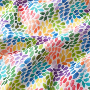 Cotton Poplin Rainbow polka dots Digital Print – white/colour mix, 