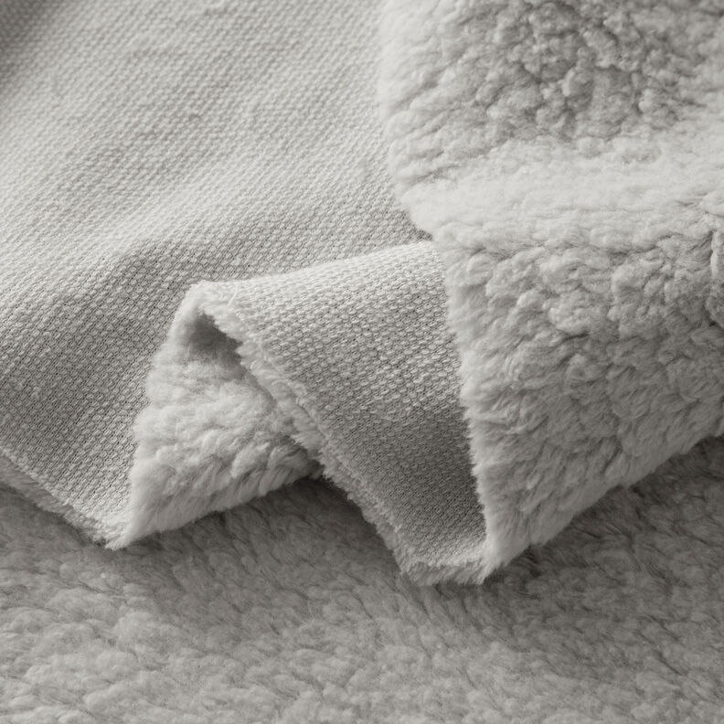 Plain sherpa Cotton Blend – silver grey,  image number 3