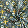 Coated Cotton artistic tiles – petrol/yellow,  thumbnail number 4