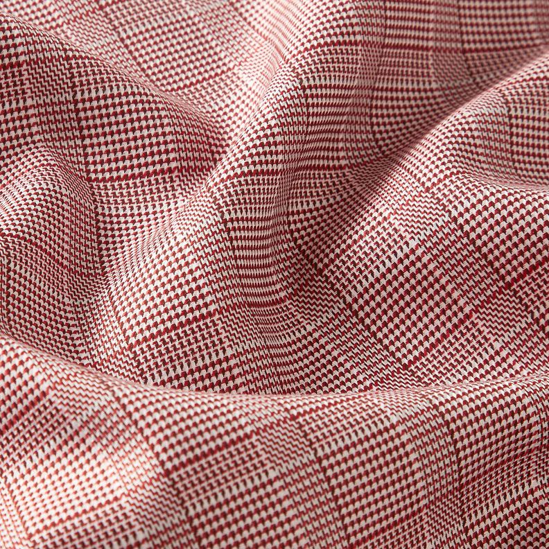 Prince of Wales check cotton blend – white/burgundy, image number 2