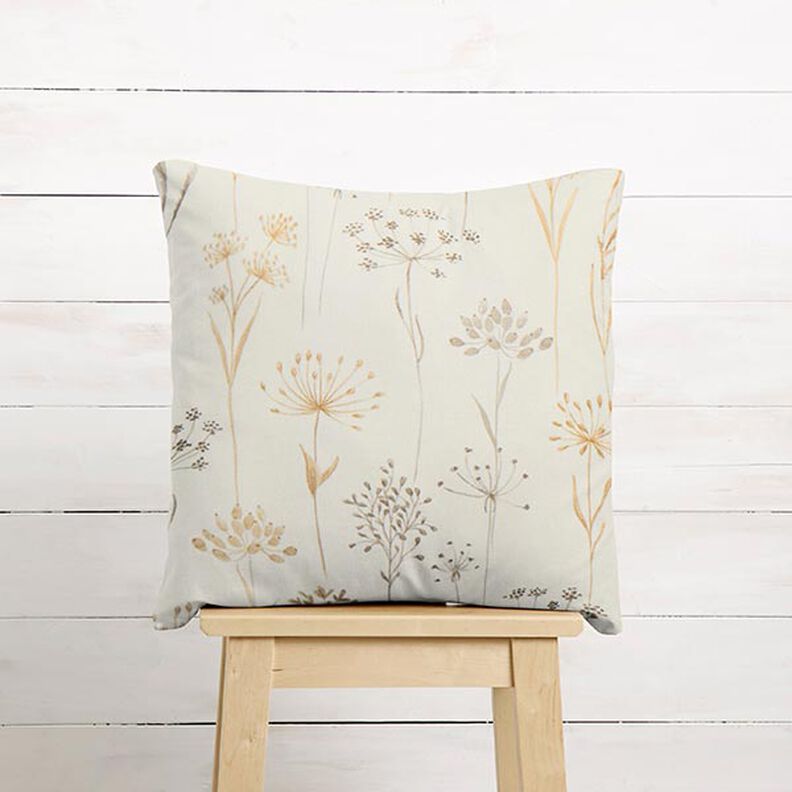 Decor Fabric Half Panama Dried Flowers – light beige, image number 7