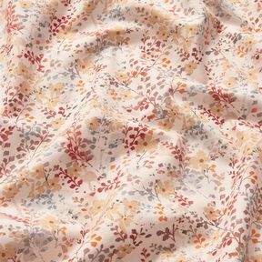 Cotton Poplin fine autumn branches | Katia Fabrics – natural/carmine, 