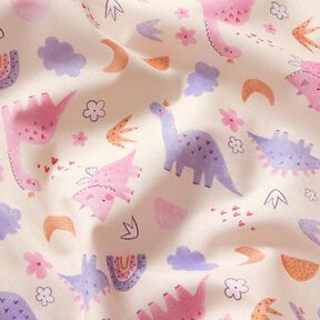 Cotton Poplin Dinosaur Princesses Digital Print – light beige, 