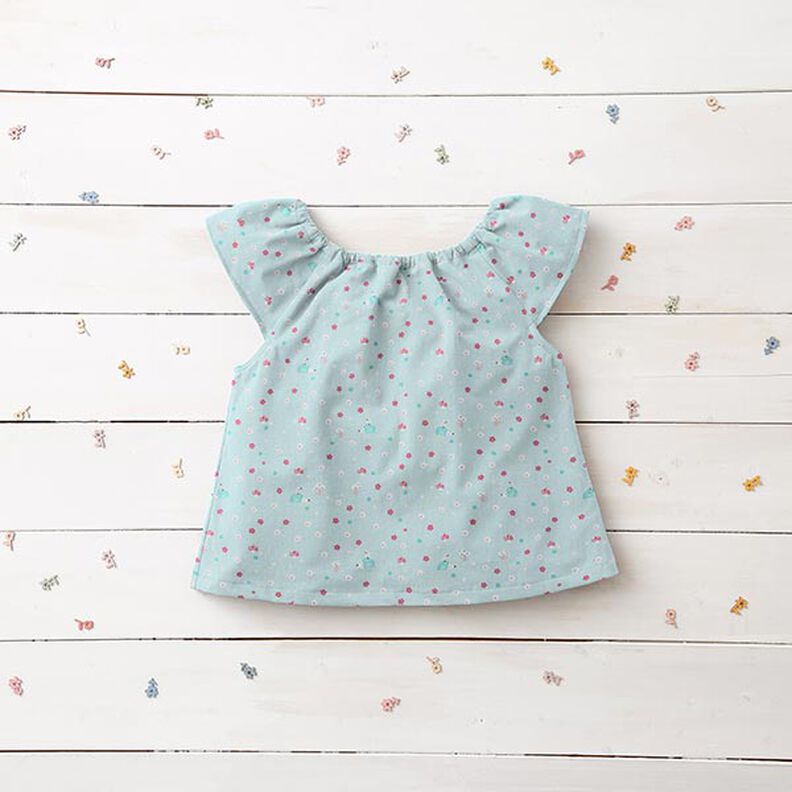 Poplin Hedgehog and Mushrooms – baby blue,  image number 6