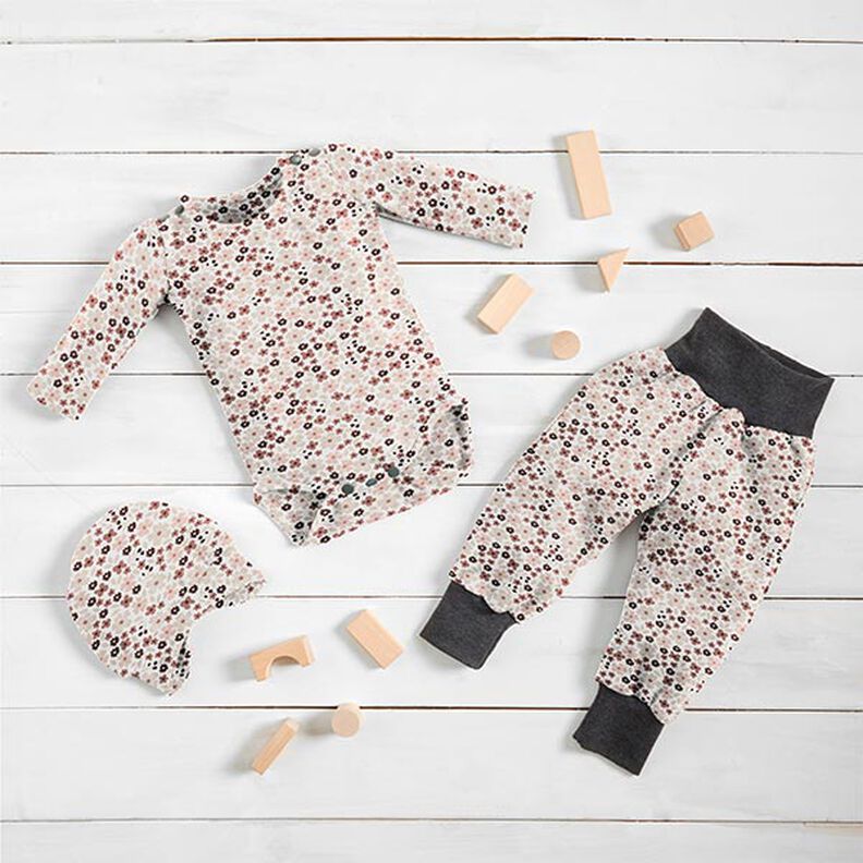 Cotton Jersey Cute Little Flowers – offwhite, image number 7