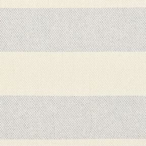 Decor Fabric Panama broad stripes &ndash; silver grey/light beige, 