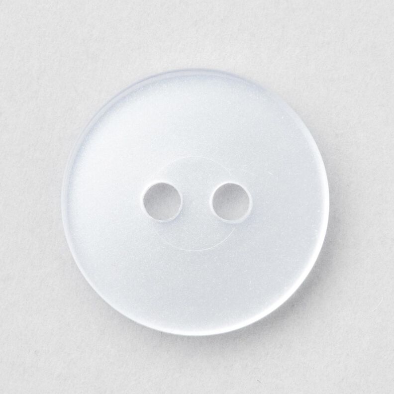 2-hole button shiny [Ø 15 mm] – white,  image number 1