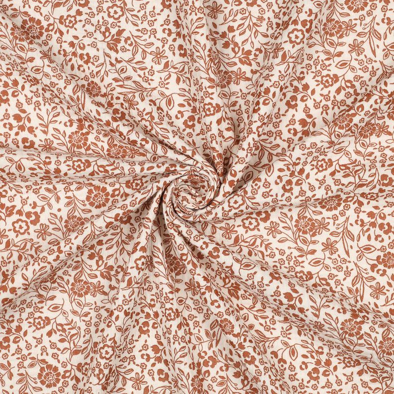 Double Gauze/Muslin two-tone flowers  | Poppy Fabrics – light beige/caramel,  image number 3