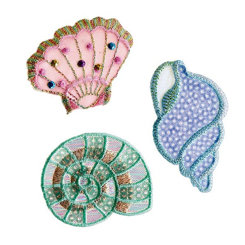 Appliqué Shells [ 3 pieces ] | Prym – blue/pink,  image number 1