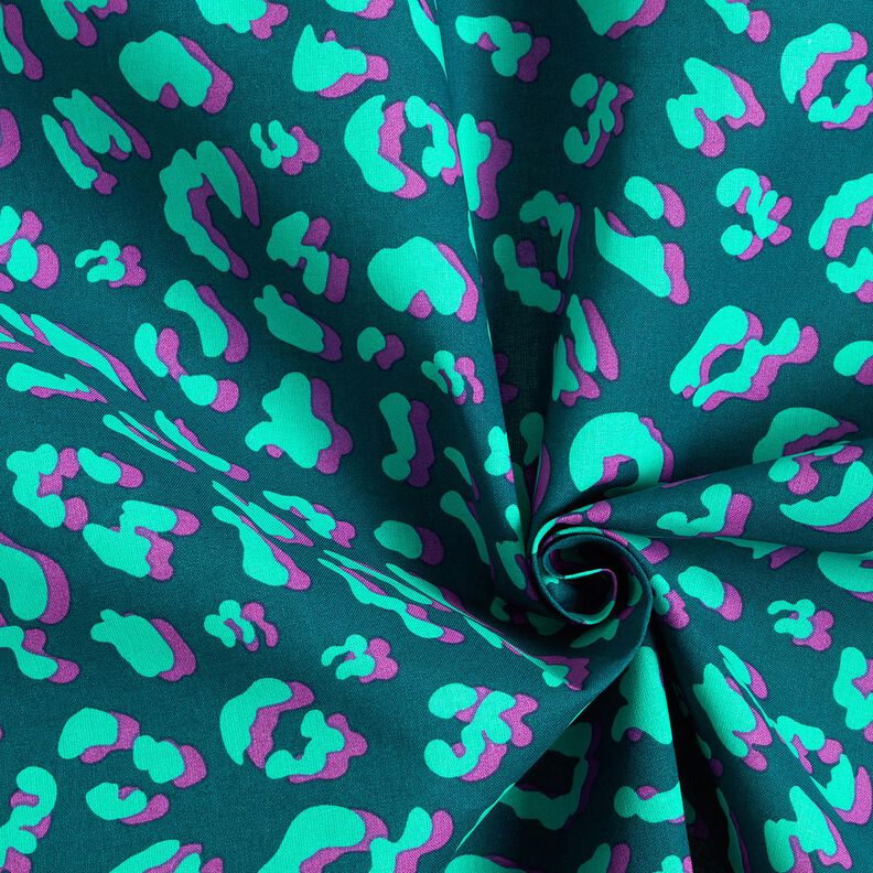 Coated Cotton abstract Leo | Poppy Fabrics – petrol/lilac, image number 3