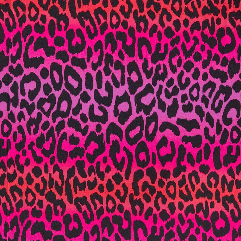 French Terry Gradient Leopard Digital Print | by Poppy – purple/fire red,  image number 1