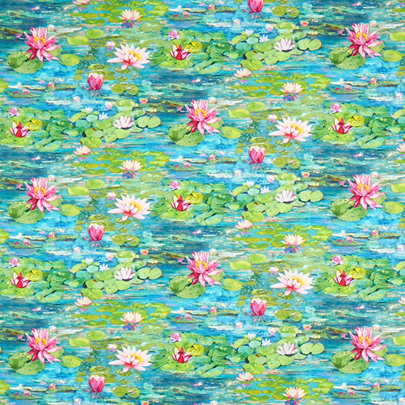 Digital print decorative fabric Monet – turquoise,  image number 1