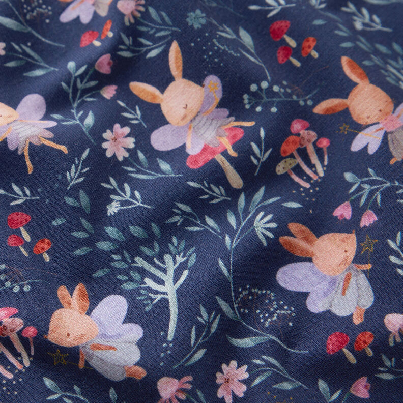 GOTS Cotton Jersey Bunny fairies Digital Print – navy blue,  image number 2