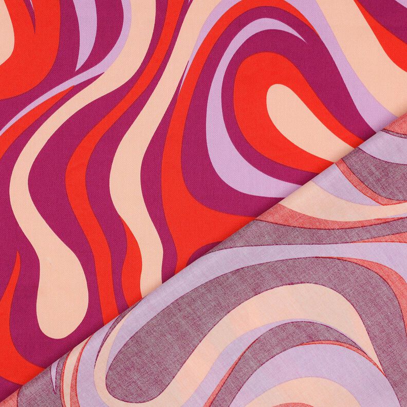 Sateen retro waves| Poppy Fabrics – purple/orange,  image number 4
