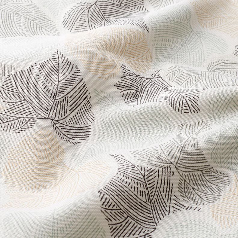 Decor Fabric Half Panama leaf hearts – ivory/reed,  image number 2