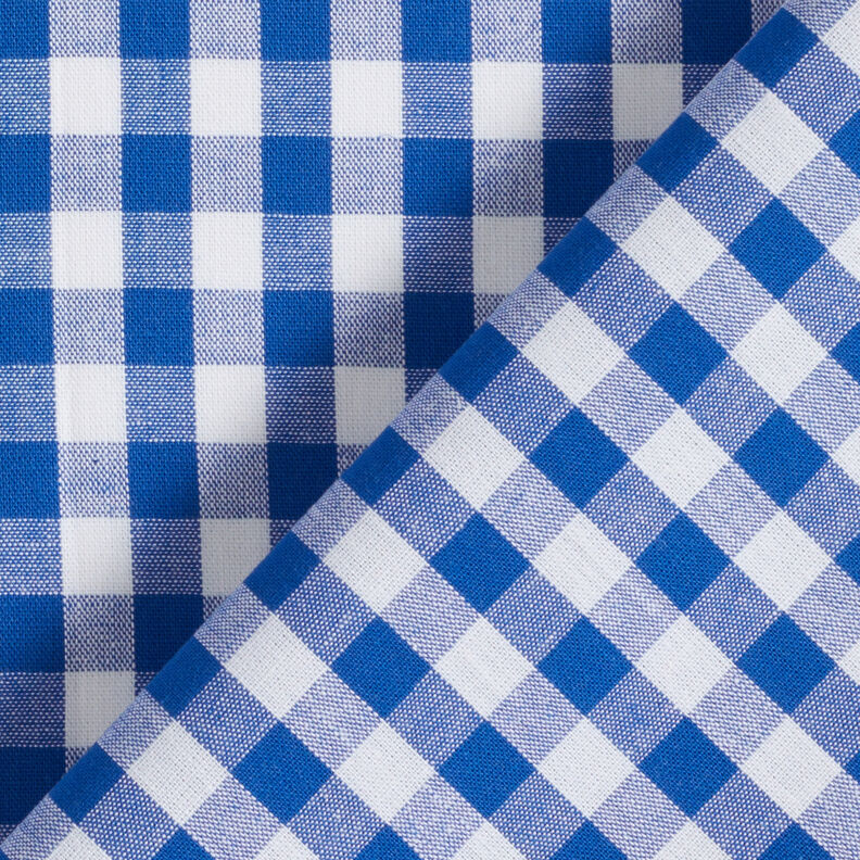 Cotton Vichy check 1 cm – royal blue/white, image number 4