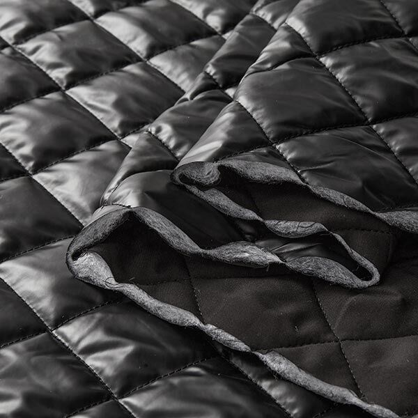 Diamond Quilted Fabric – black,  image number 6