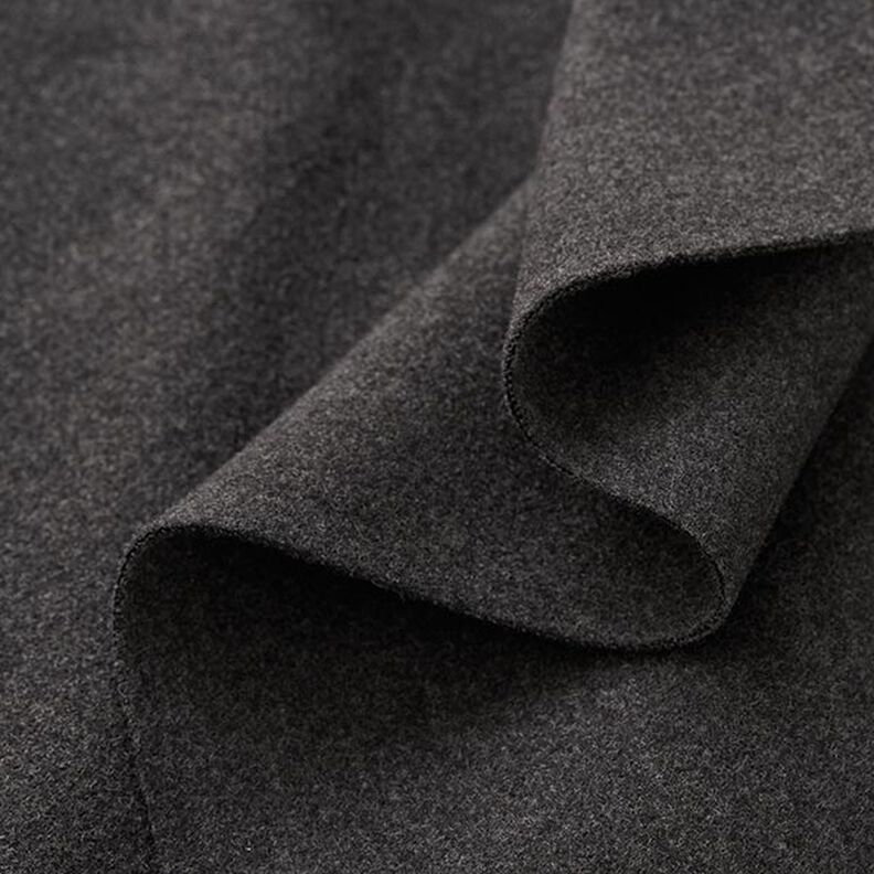 Mottled recycled polyester coat fabric – anthracite,  image number 3