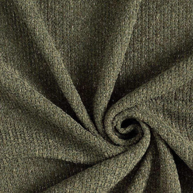 Chenille Knit Jacquard Glitter – dark pine/metallic silver,  image number 1