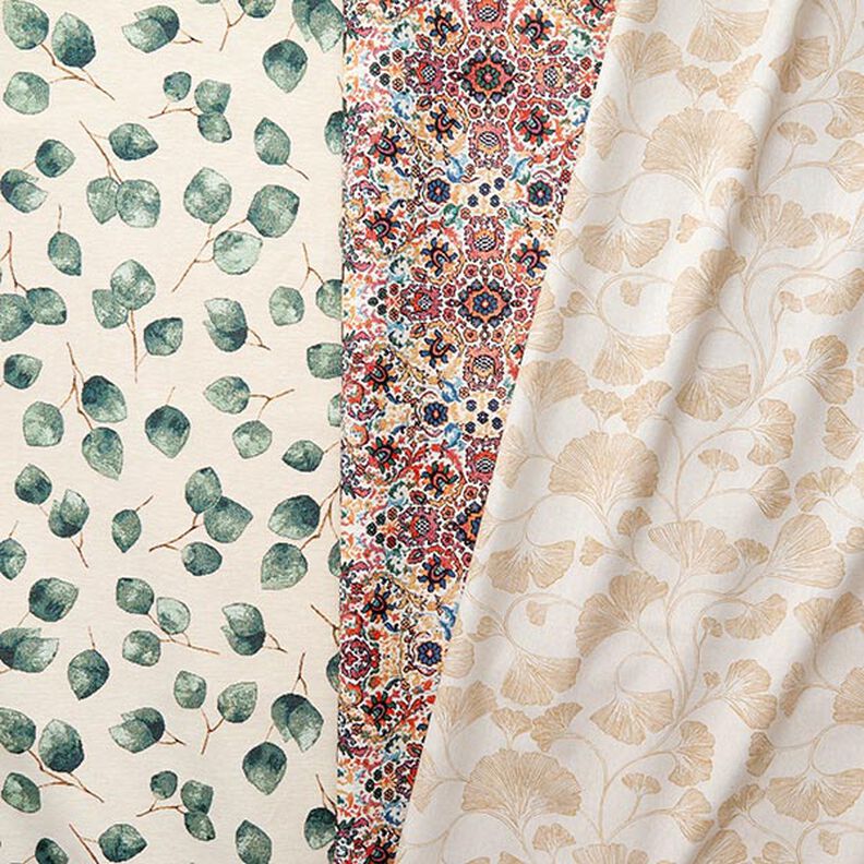 Decor Fabric Half Panama Ginkgo – mustard/natural,  image number 5