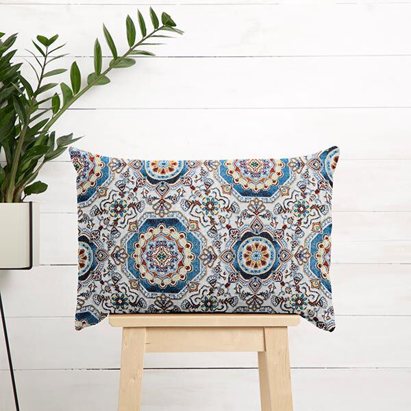 Decor Fabric Tapestry Fabric Oriental Mandala – blue/ivory,  image number 6