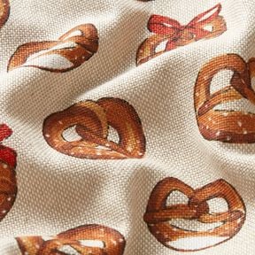 Decor Fabric Half Panama pretzels – brown/natural, 