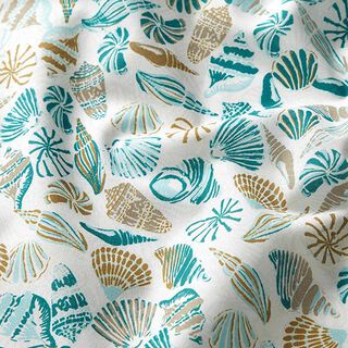 GOTS Batiste Shells | Tula – offwhite/light turquoise, 