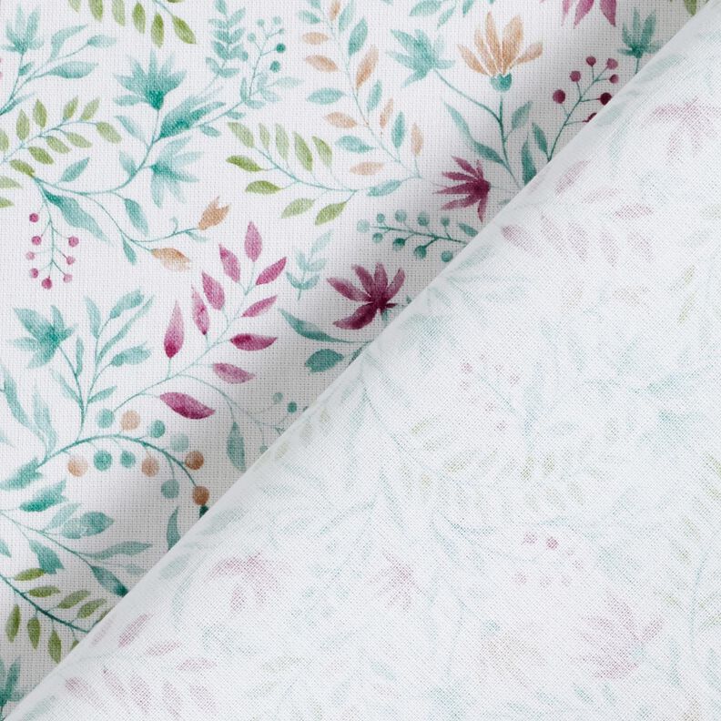 Cotton Poplin Floral Dream Digital Print – white/eucalyptus,  image number 4