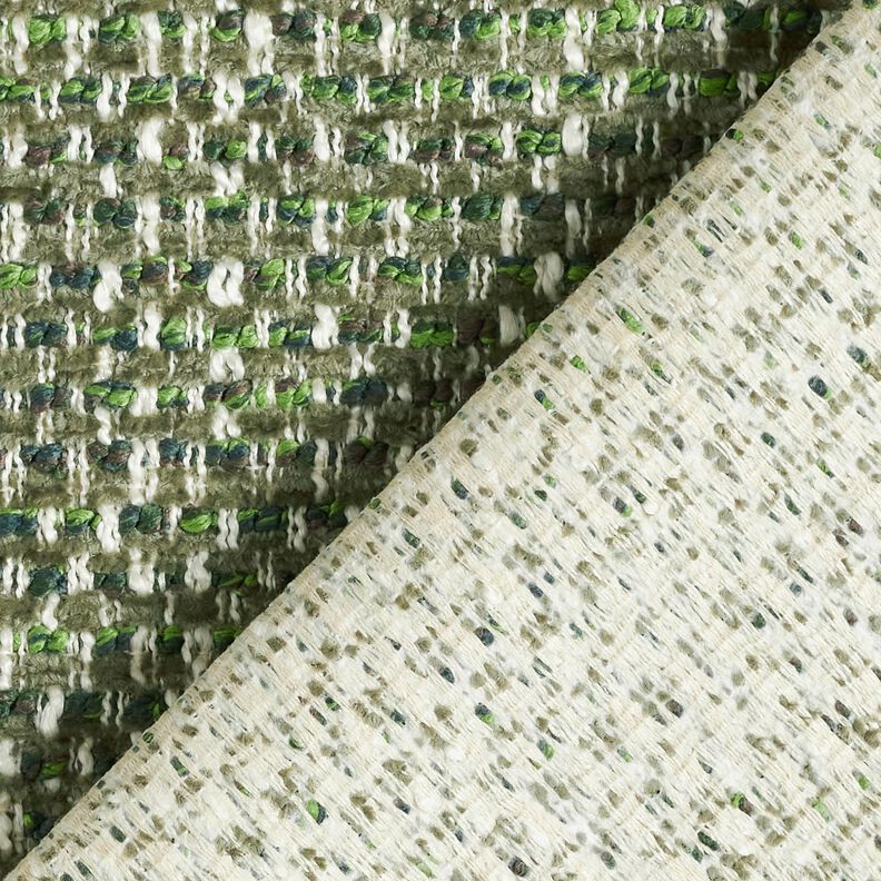 Upholstery Fabric colourful bouclé look – dark pine/cream,  image number 3