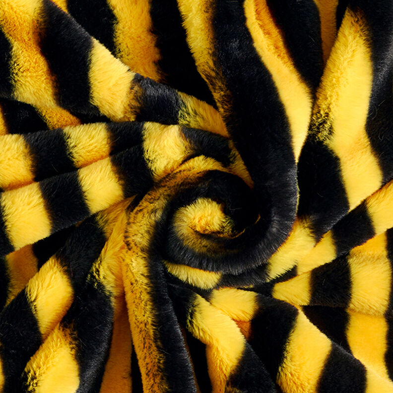 Faux fur, bee stripes – black/yellow,  image number 4