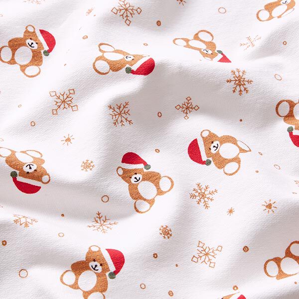Panel French Terry Christmas teddy – offwhite/red, image number 9