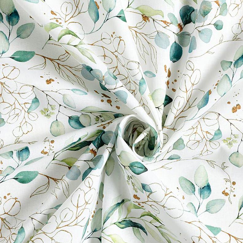 Cotton Poplin Digital Print Eucalyptus – offwhite,  image number 3