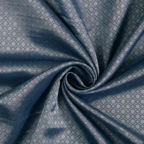Lining Fabric Jacquard Boxes and dots – steel blue, 