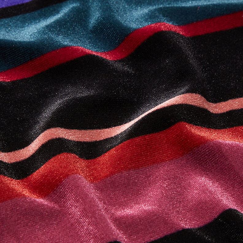 Block Stripes Stretch Velvet – black,  image number 2