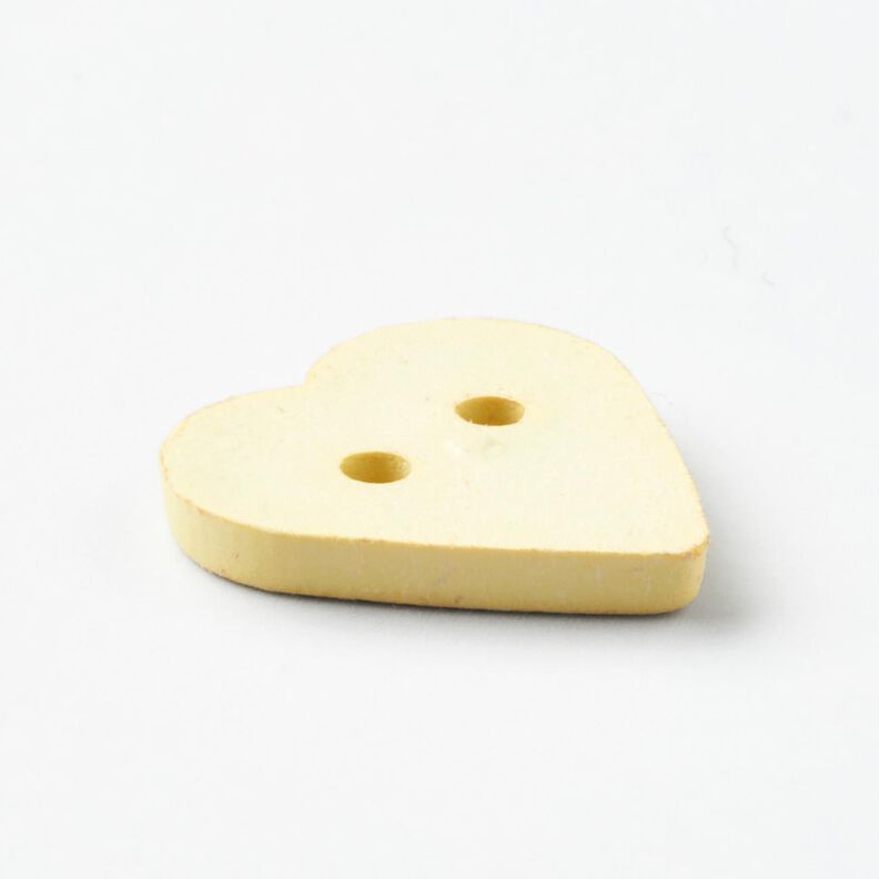 Heart-shaped button [Ø 15 mm] – vanilla yellow,  image number 3